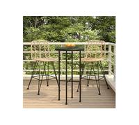 vidaXL Lot de 2 Tabourets de Bar, Chaise de Pub, Siège de Terrasse, Meuble de Bistrot Jardin Patio Extérieur, Résine Tressée 319430