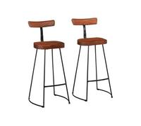Tabourets de bar lot de 2 49x43x103 cm bois de manguier massif, chaise, chaise de bar de cuisine, chaise de bistrot 4013524