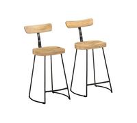 vidaXL Tabourets de Bar Lot de 2 49x43x88 cm Bois de manguier Massif