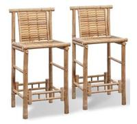 vidaXL Tabourets de bar Bambou Intérieur Bistrot Pub Cuisine – Lot de 2