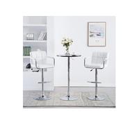 Lot de 2 Tabourets de Bar Chaises Bistrot Pub Cuisine Blanc Similicuir vidaXL