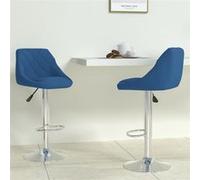 Vidaxl Tabourets De Bar 2 Pcs Bleu Velours Bleu