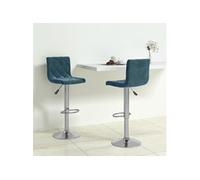 vidaXL Tabourets de bar 333691 – Velours bleu – Lot de 2