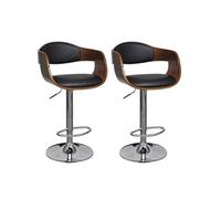 Lot de 2 Tabourets de Bar Chaises Bistrot Bois Courbé et Similicuir vidaXL