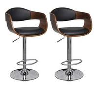 Lot de 2 Tabourets de Bar Chaises Bistrot Bois Courbé et Similicuir vidaXL