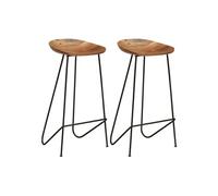 Tabourets de bar lot de 2 bois d acacia massif