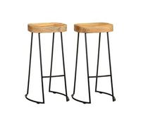 Tabourets de bar lot de 2 bois de manguier massif