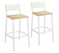 Tabourets de Bar, Lot de 2 Chaises Hautes, SiÈges Cuisine, Salle À Manger, Bureau, Style Industriel C'est l'heure industrielle : les panneaux marron rustiques, le métal noir mat et le dossier ouvert a