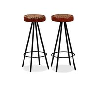 Vidaxl Tabourets De Bar Lot De 2 Cuir Véritable