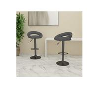 vidaXL Tabourets de bar Lot de 2 velours gris foncé