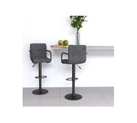 Vidaxl Tabourets De Bar 2 Pcs Gris Foncé Velours