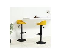 vidaXL Tabourets de bar Lot de 2 Jaune Velours