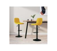 Vidaxl Tabourets De Bar 2 Pcs Jaune Velours Jaune