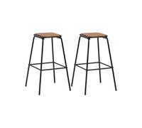 Vidaxl Tabourets De Bar Lot De 2 Noir Pinède Solide Et Acier Multicolore