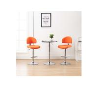 Tabourets de bar lot de 2 orange similicuir249663