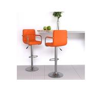 Vidaxl Tabourets De Bar 2 Pcs Orange Similicuir Orange