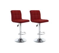 vidaXL Lot de 2 tabourets de bar – Siège de bistrot similicuir Rouge Bordeaux