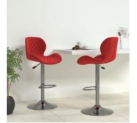 Vidaxl Tabourets De Bar 2 Pcs Rouge Bordeaux Velours Rouge