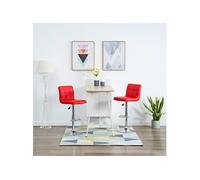 vidaXL Tabourets de bar Similicuir 323635 Lot de 2 Rouge