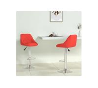 vidaXL Tabourets de bar pivotants similicuir rouge intérieur 2x