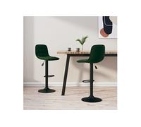 vidaXL Tabourets de bar Lot de 2 333994 en velours vert foncé pivotants
