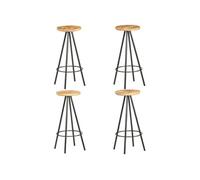 Vidaxl Tabourets De Bar 4 Pcs Bois De Manguier Brut