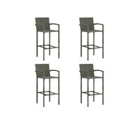 vidaXL Tabourets de bar Lot de 4 – Sièges de pub en résine tressée, gris