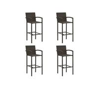Vidaxl Tabourets De Bar 4 Pcs Marron Résine Tressée Marron