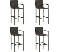 vidaXL Tabourets de bar 4x Marron en résine tressée