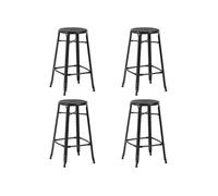 vidaXL Tabourets de bar lot de 4 noir acier