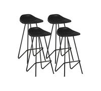 Vidaxl Tabourets De Bar 4 Pcs Noir Cuir Véritable Noir