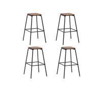 Vidaxl Tabourets De Bar Lot De 4 Noir Pinède Solide Et Acier Multicolore