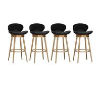 Tabourets de bar, lot de 4 tabourets de bar avec dossier en velours, chaise de bar hauteur comptoir for îlot de cuisine, tabourets de pub rembourrés avec repose-pieds, chaises de bar sans accoudoirs à