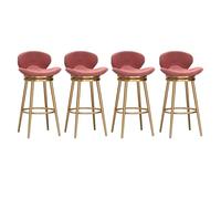 Tabourets de bar, lot de 4 tabourets de bar avec dossier en velours, chaise de bar hauteur comptoir for îlot de cuisine, tabourets de pub rembourrés avec repose-pieds, chaises de bar sans accoudoirs à