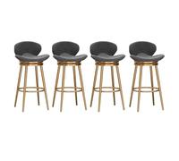 Tabourets de bar, lot de 4 tabourets de bar avec dossier en velours, chaise de bar hauteur comptoir for îlot de cuisine, tabourets de pub rembourrés avec repose-pieds, chaises de bar sans accoudoirs à