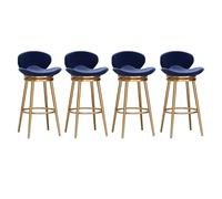 Tabourets de bar, lot de 4 tabourets de bar avec dossier en velours, chaise de bar hauteur comptoir for îlot de cuisine, tabourets de pub rembourrés avec repose-pieds, chaises de bar sans accoudoirs à