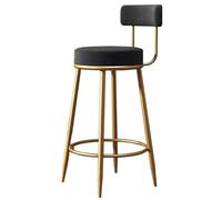 Tabourets De Bar Metal Avec Dossier Chaise De Bar Haute Chaise Haute Cuisine Avec Coussin Tabouret De Bar Petit Déjeuner En Velours Tabouret De Cuisine Moderne Avec Pieds En Métal ( Color : /Black , S