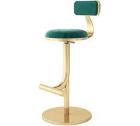 Tabourets de Bar Modernes 1pcs, tabourets de Bar revêtus de Velours avec Dossier, tabourets de comptoir réglables, tabourets pivotants (Vert)