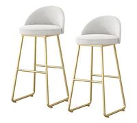 Tabourets de Bar Modernes, Chaise Haute pour îlot de Cuisine, Lot de 2, rembourrés en Velours avec Repose-Pieds doré, idéal pour Le Petit-déjeuner dans Un Bistro, Un pub ou à la Maison, 65/7