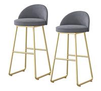 Tabourets de Bar Modernes, Chaise Haute pour îlot de Cuisine, Lot de 2, rembourrés en Velours avec Repose-Pieds doré, idéal pour Le Petit-déjeuner dans Un Bistro, Un pub ou à la Maison, 65/7