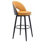Tabourets de bar modernes en cuir synthétique avec pivots à 360° et chaises de cuisine rembourrées pour comptoir de cuisine, restaurant, salon et pub, pieds en acier et repose-pieds inclus