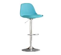 Tabourets de bar modernes réglables avec siège pivotant en cuir synthétique et dossier pour comptoir de cuisine Bleu (1 pièce)