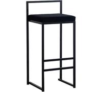 Tabourets De Bar Modernes Tabouret De Comptoir Hauteur L Cuisine Chaise De Salle à Manger Rembourrée avec Dossier Et Repose-Pieds L Tabourets Hauts Chaise avec Repose-pi, Black, 65cm (26 inches)