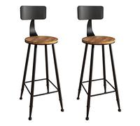 Tabourets de Bar Noirs à Hauteur de comptoir Lot de 2 pour comptoir de Cuisine Tabourets de Petit-déjeuner Ronds Tabourets rembourrés en Similicuir Chaises d'île de Ferme