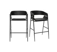 Tabourets de bar design noirs (lot de 2) WESS