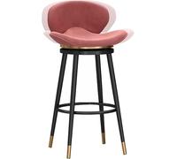Tabourets de Bar pivotant à 360 ° Velvets avec Dos Repose-Pieds, tabourets de Bar de 26/30 Pouces, Tabouret de comptoir de Salle à Manger de Salon îlot de Cuisine (Pink-1PS, 75 cm)