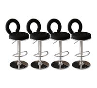 Tabourets de Bar pivotant Le comptoir pivotant Tabouret en Argent avec des chaises en Cuir PU réglables en arrière Tabouret de Cuisine sans Bras élégant orange-1pcs intéressant (Ensemble Noir de 4)