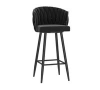 Tabourets de bar pivotants 1 pièce, tabourets de bar rembourrés à hauteur de comptoir for îlot de cuisine, tabouret de bar en velours avec repose-pieds et dossier tissé, chaises de tabourets de bar sa