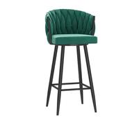 Tabourets de bar pivotants 1 pièce, tabourets de bar rembourrés à hauteur de comptoir for îlot de cuisine, tabouret de bar en velours avec repose-pieds et dossier tissé, chaises de tabourets de bar sa
