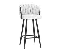 Tabourets de bar pivotants 1 pièce, tabourets de bar rembourrés à hauteur de comptoir for îlot de cuisine, tabouret de bar en velours avec repose-pieds et dossier tissé, chaises de tabourets de bar sa